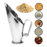 Concha Para Cereais Grãos 100g Medidor Inteiro Aço Inox