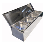 Condimentadora Pizzarola Profissional Inox Bancada 4 Cubas