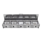 Condimentadora Pizzarola Profissional Inox Bancada 5 Cubas