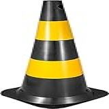 Cone De Sinalização Com 75 Cm Preto E Amarelo Em Polietileno Vonder VDO2294
