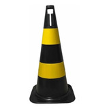 Cone De Sinalização Pvc 50cm Preto E Amarelo Transito