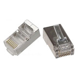 Conector Blindado Cat5e Kit 100 Rj45 Cabo Rede Lote Oletech