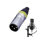 Conector De De Plugue XLR Conectores De Plugue Macho XLR Conector XLR Plugue De 3 Pinos Adaptador De áudio Estéreo Masculino Plugue De Microfone Cromado Para Tomada De áudio De Microfone