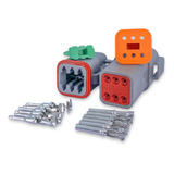 Conector Deutsch Seis Vias Macho E Fêmea Dt06 6s Dt04 6p 6p