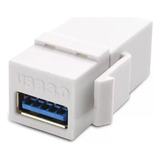 Conector Emenda Tomada Padrão Keystone Usb 3 0 Branco