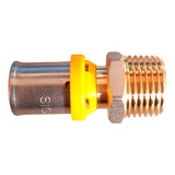 Conector Gás Tubo Pex Prensar 20mm X 1 2 Macho Fixo