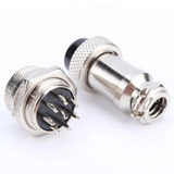 Conector Gx16 7 7 Pinos 16mm Macho E Fêmea
