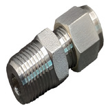 Conector Macho Dupla Anilha Aço Inox 1 4 O d X 1 4 Npt