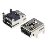 Conector Mini Usb 5 Pinos Fêmea Com 4 Garras Smt Kit 5 Pç
