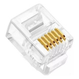 Conector Modular Rj 11 6x6 Vias P ks Telefonia Kit 6 peças