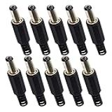 Conector Plug Jack P4 Macho 2 1X5 5MM Kit 10 Peças