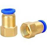 Conector Pneumático De Ar PCF Para Mangueira De 4- 6- 8- 10- 12 Mm- Tubo- Tubo Para Rosca Fêmea BSP De 1-8-- 3-8-- 1-2-- 1-4-- Junta De Latão- PCF12- 04- 5 Peças