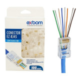 Conector Rede Ez rj45 Cat5e Vazado 100 Unidades Exbom 030c