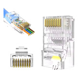 Conector Rede Ez Rj45 Cat6 Vazado Pack 100 Unidades