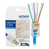 Conector Rede Ez rj45 Vazado Cat5e 6 Exbom Cont rj45v100