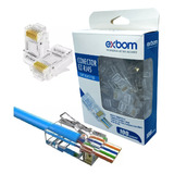 Conector Rj45 Macho Cat6 Cat5e Cabo Rede Ez Crimp Vazado 100