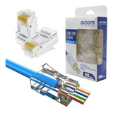 Conector Rj45 Vazado Cat5e Exbom Pacote C 100 Unidades