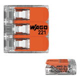 Conector Wago Compacto Emenda 3 Fios Modelo 221 413 Kit 10