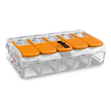 Conector Wago Compacto Emenda 5 Fios Modelo 221 415 10 Peças