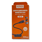 Conectores 3in1 Cabo Usb Carregador Magnético Imã Turbo