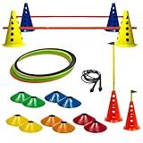 Cones Com Barreiras - 10 Pratos - Argolas De Agilidade