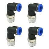 Conexão Pneumática Cotovelo Macho 1 4 Npt X 8mm Tubo 4 Pçs