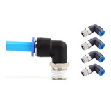 Conexão Pneumática Cotovelo Macho 1 4 Npt X 8mm Tubo 4 Pçs