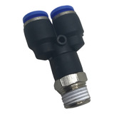 Conexão Pneumática Engate Y 12mm X1 4 Npt Rosca Central 2pcs