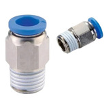 Conexão Pneumática Reta Macho Rosca 1 2 Npt Tubo 8mm   4 Pçs