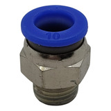 Conexão Pneumática Reta Macho Tubo 10mmxrosca 1 4 Npt 10pçs