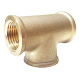 Conexão Te Bronze R r rosca 1 2 Fêmea Instalação Gás Gn Glp