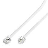 Conext Link Cabo De Extensão De Telefone Modular RJ11 6P4C Fio De Linha Telefônica 25 Pés Branco 33210 