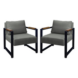 Conj 02 Poltrona Decorativa Ferro Estilo Industrial Ipanema