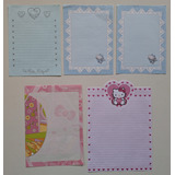 Conj 10 Fls Papel De Carta Antigo Hello Kitty Coleção2