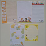 Conj 12 Fls Papel De Carta Antigo Snoopy Coleção