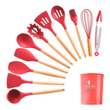 Conj 12 Peças Utensílios Cozinha Espátulas Colheres Premium