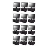 Conj 12 Suportes Monitor Mdf Black Piano 2 Gavetas Black