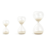 Conj 3 Ampulhetas Off White Vidro Linha Infinity