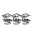 Conj 3 Cubas Gastro Inox 1 6x65 Mm 1 Litro 3 Tampas Inox