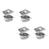 Conj 4 Cubas Gastro Inox Gn 1 6x65 Mm 1 Litro 4 Tampas Inox