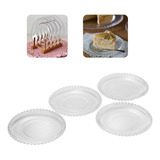 Conj 4 Pratos De Sobremesa Pearl Wolf Bolinhas Cristal 20cm