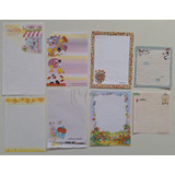 Conj 8 Fls Papel De Carta Antigo Importado 12