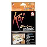 CONJ DE AQUARELA ARTISTICO KOI WATER COLORS 18 CORES USO PROFISSIONAL