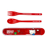 Conj De Talheres De Plást C Estojo Sanrio Hello Kitty 20cm.