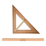 Conj Esquadro Mad Prof Mdf 45 50 Cms Régua 1 Metro