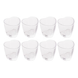 Conj Jogo Copo Shot Café Licor Cachaça Vodka Dose Luxuoso Cor Kit Copo Coração 50ml