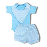 Conjuntinho Roupinha Bebê Menino Body Shorts Verão C20300