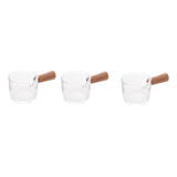 Conjunto 03 Molheiras De Vidro Com Cabo De Bambu 100ml Lyor