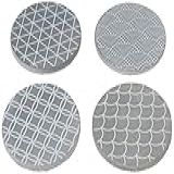 Conjunto 04 Porta Copos Redondo Estampa Decorglass Multicolor