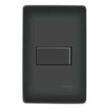 Conjunto 1 Interruptor Simples Preto Fosco Black Fame